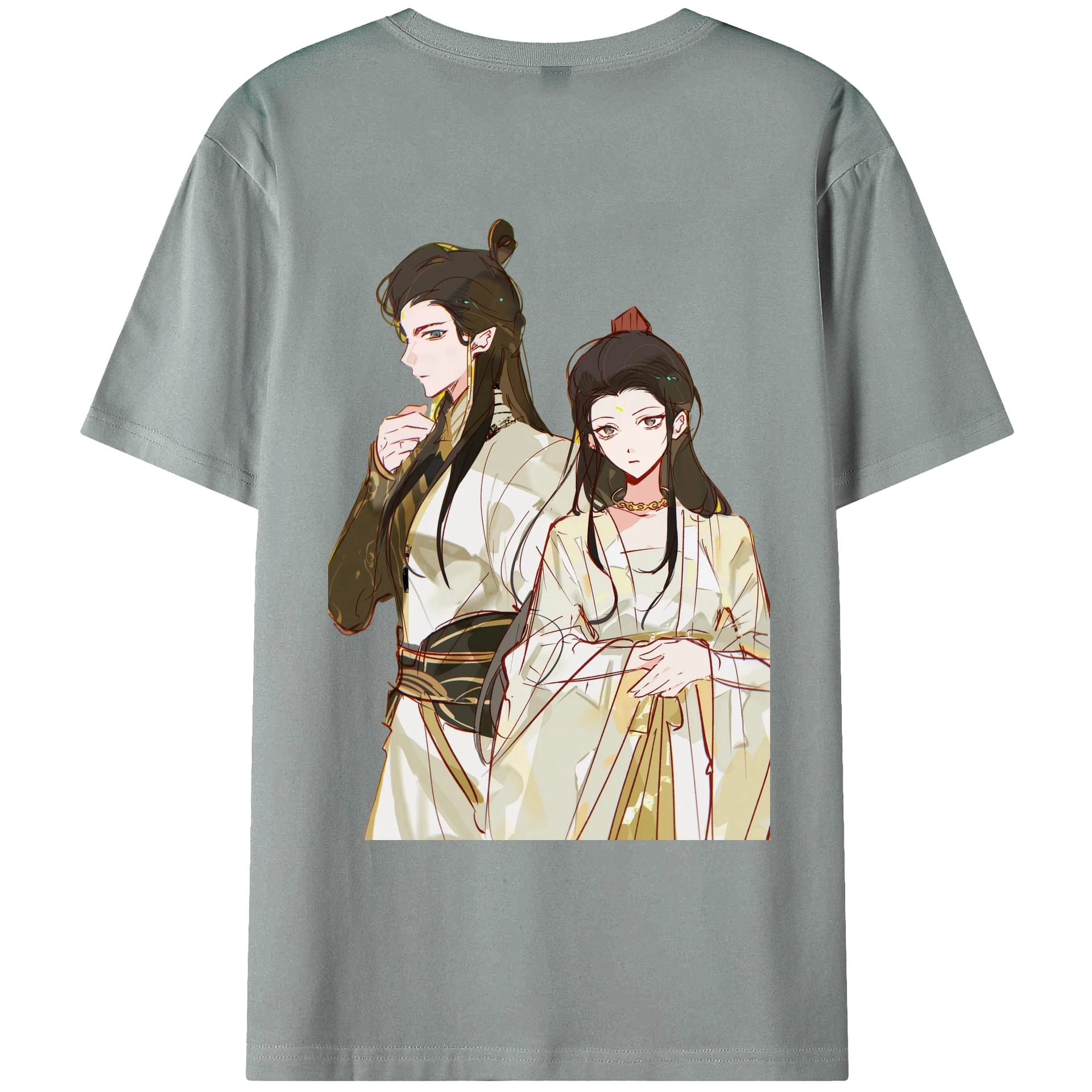 （画像用） Ne Zha 2 ナタ 魔童の大暴れ 綿100％ メンズ半袖Tシャツ（バックプリント） 通気性